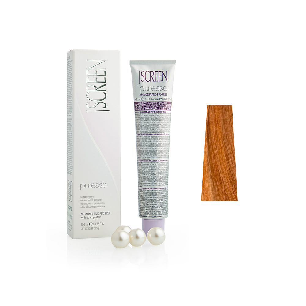 Крем-фарба без аміаку з протеїнами перлів SCREEN Purease 8DR (8.34) Auburn Golden Light Вlonde, 100 ml - 1